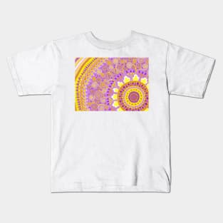 Lavender, Purple, Pink, Orange, and Yellow Easter Mandala Kids T-Shirt